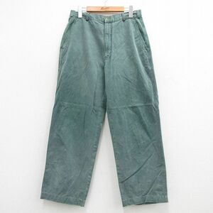 W32/古着 ノースフェイス パンツ メンズ ダック地 コットン 緑 グリーン 24jun12 中古 ボトムス ロング