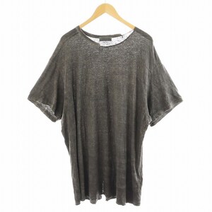 ヨウジヤマモトプールオム YOHJI YAMAMOTO POUR HOMME Tシャツ カットソー 半袖 墨染 製品加工 3 L グレー /AN19 メンズ