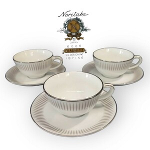 ノリタケ Noritake BIARRITZ 6006 ビアリッツ カップ&ソーサー コーヒーカップ ティーカップ 食器 3客 AR3.12