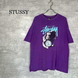 『STUSSY』ステューシー (L) プリント入り tシャツ / パープル