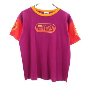 フィラ 90s USA製 オールド 半袖 Tシャツ L パープル系 FILA メンズ