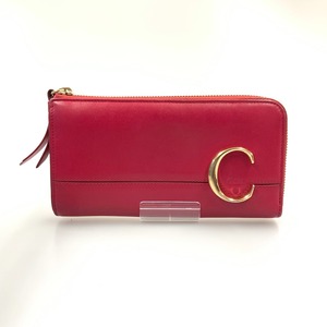 〇〇 Chloe クロエ L字ファスナー 長財布 クロエCジップドロングウォレット CHC19WP084 ショッキングピンク やや傷や汚れあり