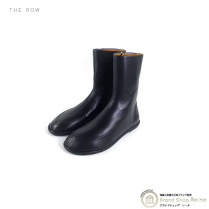 ザ・ロウ （The Row） Canal Boot レザー ショートブーツ サイドジップ 靴 F1299 ブラック ＃38.5（新品）