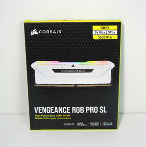 ★美品★CORSAIR VENGEANCE RGB PRO SL デスクトップ用メモリ DDR4 3200MHz 16GBx2枚セット 動確済