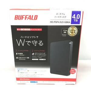 ■現状品【BUFFALO ポータブル ハードディスク】HD-PGF4.0U3-GBKA　4.0TB　バッファロー ポータブルハードディスク（S0602）