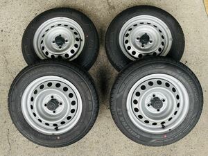 ★新品タイヤ 2022年製★4本 プロボックス 純正 155/80R14 スチール ホイール タイヤ 14インチ 5J 4H PCD100 155/80 R14 88/86N サクシード