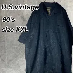 90s BRUNOスエードシャツ　BIGサイズ　USAヴィンテージ　総柄
