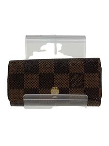 LOUIS VUITTON◆ミュルティクレ4_ダミエ・エベヌ_BRW/-/BRW/総柄/レディース