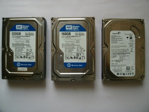 正常品 Western Digital 320GB&160GB・Seagate 80GB 3個セット