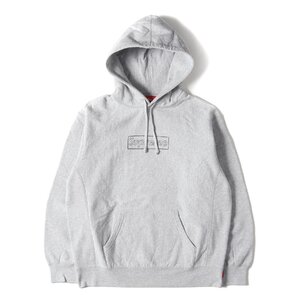 Supreme シュプリーム 21SS KAWS チョーク ボックスロゴ スウェット パーカー Chalk Logo Hooded Sweatshirt ヘザーグレー S