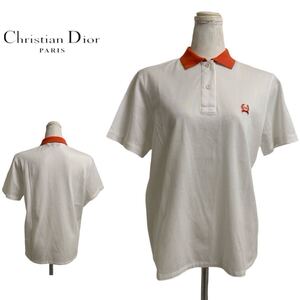 Christian Dior PARIS VINTAGE クリスチャン ディオール パリス ヴィンテージ Christian Dior PARIS SPORTS ロゴ ポロシャツ M アーカイブ