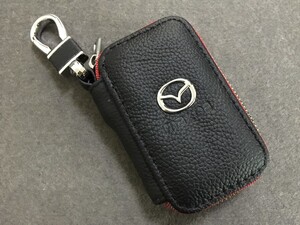 ★マツダ MAZDA★スマートキーケース 車用 PUレザー 男女兼用 収納 ラウンドファスナー キーホルダー キーカバー 軽量