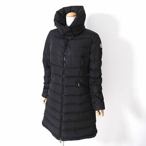 4-ZJ015 モンクレール MONCLER 国内正規品 フラメッテ ロング ダウンコート サイズ1 ブラック レディース