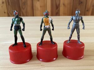 レトロ 2002年 BANDAI 仮面ライダー キャップ ミニフィギュア セット BLACK RX アマゾン ブラック KAMEN RIDER vintage goods figure C