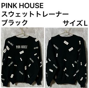 ◆ ヴィンテージ◆PINK HOUSE スウェットトレーナー　ブラック　サイズL 1218hy