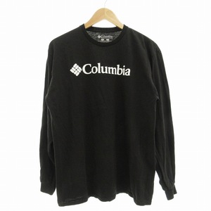 コロンビア Columbia Tシャツ 長袖 ロンT ビッグロゴ プリント L 黒 ブラック /UO 1108 メンズ