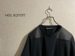 ◯ Neil Barrett フェイクレザー ヨーク カットソー / ニールバレット Tシャツ ブラック S Mens #Sirchive