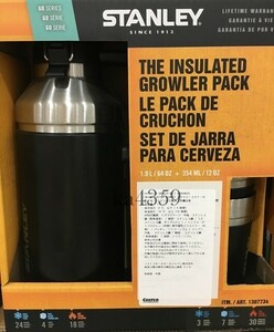 新品 廃盤品 STANLEYスタンレー 真空断熱ボトル GROWLER グロウラー1.9L & タンブラー2個セット ブラック★水筒/魔法瓶/バキュームボトル