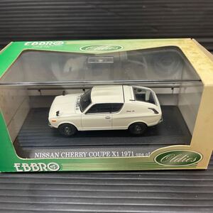 エブロ　1/43 NISSAN CHERRY COUPE X1 1971 WHITE