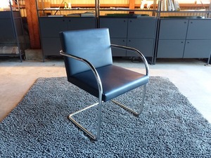 ②Knoll ノル社製｜ミース ファン デル ローエ ｜ブルーノチェア チューブラー｜レザー｜美品｜37万円相当