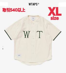 WTAPS 2024SS LEAGUE SS WHITE XLサイズ ダブルタップス リーグ ベースボールシャツ BASEBALL SHIRT ホワイト X-LARGE