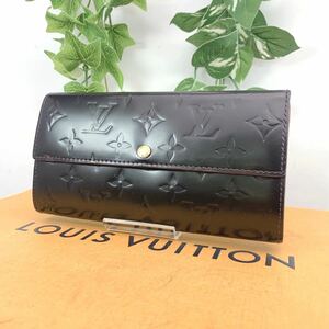 t515 LOUIS VUITTON ルイヴィトン ヴェルニ サラ 長財布 シリアルナンバー TH1059ブラック×ピンク 男女兼用