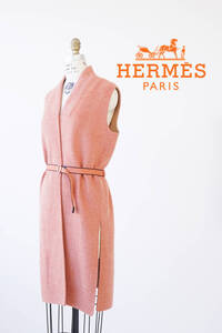 HERMES エルメス カシミヤ ノースリーブ コート ベスト ジレ size 36 96-7103 1216511