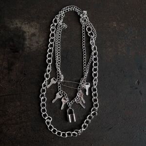 RARE 00s japanese label Y2K key rock chain necklace ganda 14th addiction share spirit yasuyuki ishii IFSIXWASNINE lgb goa civarize