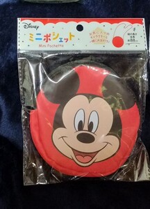 東京ディズニーランド　ポシェット　レッド　赤色　88mm　完全未開封品　ミッキーマウス　