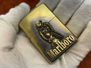 1円 ZIPPO ライター マルボロ Marlboroジッポ Zippoオイルライター真鍮製 中古品 喫煙グッズ ジッポー 火花確認済R657009