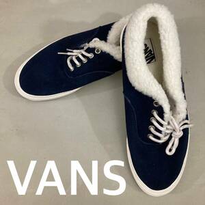 【新品未使用】バンズ VANS ローカット LOW スニーカー オーセンティック ボア 紐 スウェード 28.5cm ネイビー 紺色　メンズ