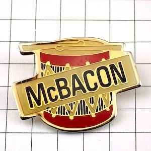 ピンバッジ・鼓笛隊の太鼓 MC-DONALDS MC-BACON MAC-BACON◆フランス限定ピンズ◆レアなヴィンテージものピンバッチ