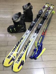 ☆★☆2025スタートセール！メンズカービングスキー４点セットN356　ROSSIGNOL 4CROSS 162 cm /靴 GENFACTORY 26-26.5cm/ POLE新品115cm