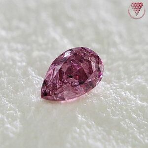 0.030 ct Fancy Vivid Purplish Pink CGL ピンク ダイヤモンド ルース ペアシェイプ ヴィヴィッド パープリッシュ ピンク ダイヤモンド