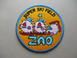 80s ZAO SUPER SKI FIELD 蔵王スキー場 刺繍ワッペン/妖怪 山形モンスター温泉キャラクター昭和レトロ雑貨アップリケ旅行パッチ土産 V175