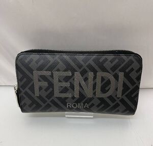 20240919【FENDI】 フェンディ ラウンドファスナー 長財布 ブラック 7M0342 AJJ8 F0TUH ズッカ柄 