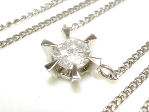 J◇Pt900 Pt850【新品仕上済】エレガント♪ 一粒 ダイヤモンド 0.3ct プラチナ ネックレス ダイヤ Platinum Diamond necklace