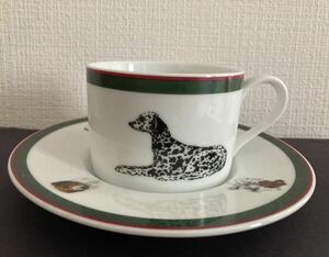 ティーカップ＆ソーサー　犬柄　ダルメシアン　 イタリア製　洋食器　紅茶　コーヒーカップ　