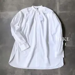 新品タグ付き HYKE T/C ギャザーシャツ サイズ1 ブラウス ホワイト
