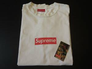 ☆90年代 初期ボックスロゴ ホワイトTシャツ ビンテージSupreme XLサイズ ショップカード付き 希少