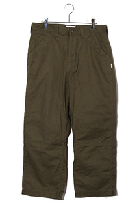 22AW WTAPS ダブルタップス SIZE:3 WOD / TROUSERS / COTTON . SERGE トラウザース パンツ SMALL OLIVE DRAB オリーブ 222WVDT-PTM01 /●