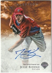 2013 BOWMAN INCEPTION Jesse Biddle Auto #/50 ORANGE オリックス 来日外国人 ジェシー・ビドル直筆サインカード