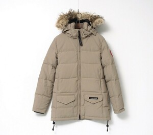 MG1251■カナダ製*カナダグース/CANADA GOOSE*3034JL*ソラリスパーカ*ダウンジャケット*フード/ファー*ロゴワッペン*撥水*ベージュ系*XS