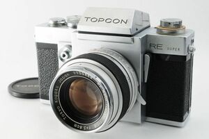 動作品！確認済み Topcon トプコン RE Super Film Camera + Auto Topcor 5.8cm 58mm f1.8 Lens #29A