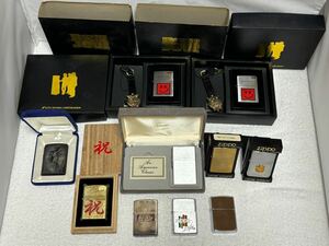 【116-8】1円〜【新品】ZIPPO ジッポー ライター 10点まとめ 現状出品 喫煙 喫煙具 シルバー 7点箱付き 同梱不可