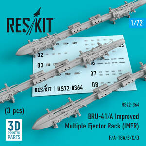 ◆◇RESKIT【RS72-0364】1/72 F/A-18A/B/C/Dほか用 BRU-41/A (IMER) 爆弾架 (3個入り)(汎用)◇◆　