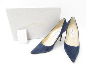 JIMMY CHOO LONDON AGNES ジミーチュウ スエード NAVY ネイビー ヒール SIZE:36 1/2 箱付 ☆SH6366