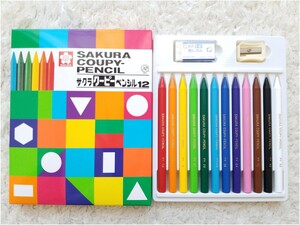 ☆新品未使用SAKURAサクラクーピーペンシル12色消しゴム鉛筆削り付き入園入学準備キッズお絵描きサクラクレパス美術アート図工ぬりえ☆