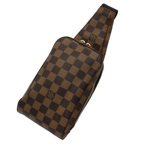 ★C2988 美品!! ルイヴィトン ダミエ ジェロニモス ボディバッグ キャンバス×レザー N51994 エベヌ LOUIS VUITTON メンズ★