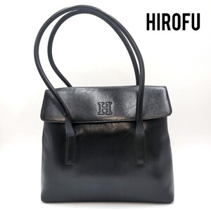 【1円〜】 HIROFU　ヒロフ　トートバッグ　ペルーシェ　Hロゴ　肩掛け　ショルダーバッグ　通勤　レザー　ブラック